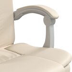 vidaXL Fauteuil inclinable de bureau Crème Similicuir