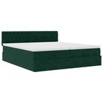 vidaXL Cadre de lit ottoman avec matelas vert foncé 200x200 cm velours