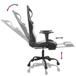 vidaXL Chaise de jeu avec repose-pied Noir et blanc Similicuir
