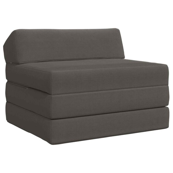 vidaXL Canapé-lit pliable Gris foncé 200 x 70 x 10 cm