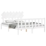 vidaXL Cadre de lit sans matelas blanc 140x190 cm bois de pin massif