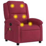 vidaXL Fauteuil de massage inclinable rouge bordeaux velours