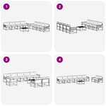 vidaXL Ensemble de canapés d'extérieur 9 Pièces Blanc et Beige