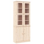 vidaXL Vitrine en verre ALTA 77x35x186 5 cm bois de pin massif