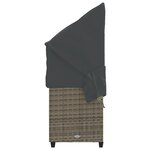 vidaXL Chaise longue avec auvent et coussins gris résine tressée