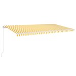 vidaXL Auvent manuel 6 x 3 5 m Rayures jaunes et blanches