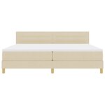 vidaXL Lit à ressorts avec matelas & LED Crème 200x200 cm Tissu