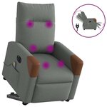 vidaXL Fauteuil inclinable de massage électrique Gris foncé Tissu