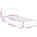 vidaXL Cadre de lit pour enfants avec tête de lit Gris clair 90x200 cm