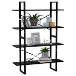 vidaXL Bibliothèque à 4 niveaux noir 100x30x140 cm bois d'ingénierie