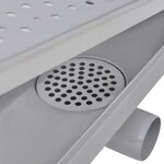 vidaXL Drain de douche linéaire 2 Pièces 1030 x 140 mm Acier inoxydable
