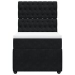 vidaXL Sommier à lattes de lit avec matelas Noir 100x200 cm Velours