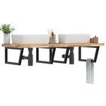 vidaXL Étagère de vasque murale acier et bois massif d'acacia