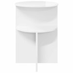vidaXL Table d'appoint Blanc brillant Ø 39 5 x 55 cm Bois d'ingénierie