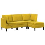 vidaXL Ensemble de meubles pour le salon 4 Pièces Jaune Velours
