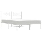 vidaXL Cadre de lit métal sans matelas et tête de lit blanc 140x200 cm