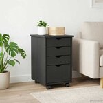 vidaXL Cabinet roulant avec roue Gris 34 x 39 x 56 cm Pin massif