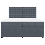 vidaXL Sommier à lattes de lit et matelas Gris foncé 200x200cm Velours