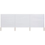 vidaXL Paravent 3 panneaux Tissu 400 x 160 cm Blanc sable