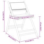 vidaXL Chaises de bistro pliantes lot de 4 et coussins blanc crème