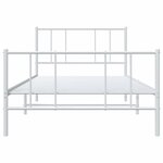 vidaXL Cadre de lit métal avec tête de lit/pied de lit blanc 107x203cm