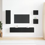 vidaXL Ensemble meuble TV 5 pièces en chêne noir