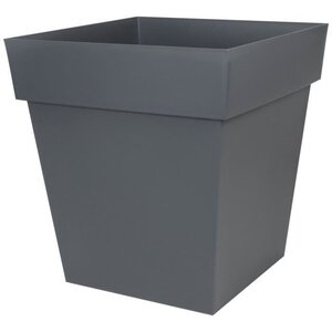 EDA Pot carré Toscane - 50 cm - 87 L - Gris Anthracite