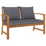 Salon de jardin meuble d'extérieur ensemble de mobilier 5 pièces avec coussin bois d'acacia solide 02_0016291