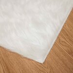 vidaXL Tapis en fausse Tafalla Blanc 120 x 120 cm Polyester