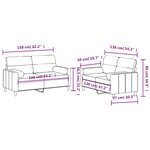 vidaXL Ensemble de canapés 2 Pièces coussins gris clair tissu