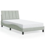 vidaXL Cadre de lit sans matelas gris clair 100x200 cm velours