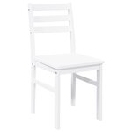 vidaXL Chaises à manger 2 Pièces blanc bois massif caoutchouc