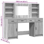 vidaXL Ensemble de Coiffeuse 3 Pièces Sonoma gris Bois d'ingénierie