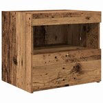 vidaXL Cabinet de chevet avec tiroir 2 Pièces Bois ancien 50 x 40 x 45 cm