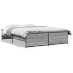 vidaXL Cadre de lit sans matelas sonoma gris 160x200 cm