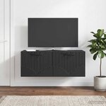 vidaXL Meuble TV mural Noir 78 5 x 31 x 30 cm Bois d'ingénierie