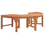 Banc d'extérieur en bois solide d'eucalyptus demi-rond de 160 cm vidaXL