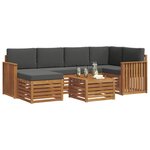vidaXL Ensemble de canapés d'extérieur 7 pc Naturel et Anthracite