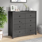 vidaXL Armoire latérale Gris 100x40x90 cm Bois de pin massif