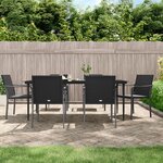 vidaXL Ensemble à manger de jardin 7 Pièces coussins résine tressée acier