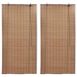 vidaXL Stores roulants en bambou 2 Pièces 150x220 cm Marron