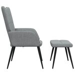 vidaXL Chaise de relaxation avec tabouret Gris clair Tissu