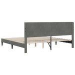 vidaXL Cadre de lit avec tête de lit Gris foncé 200 x 200 cm Velours
