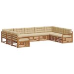 vidaXL Ensemble de canapés d'extérieur 9 pc Naturel et Beige
