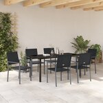 vidaXL Set de Salle à Manger de Jardin 7 Pièces en Poly Rattan Noir