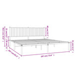 vidaXL Cadre de lit métal sans matelas et tête de lit noir 180x200 cm