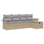 Ensemble de Canapés de Jardin vidaXL avec Coussins Beige Poly Rotin