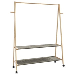vidaXL Porte-vêtements et étagères roulettes 132x45 5x155 5cm bambou