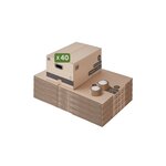 Pack and Move - Lot 40 cartons déménagement M - 60 x 40 x 30 cm - Poignées renforcées - 2 adhésifs offerts