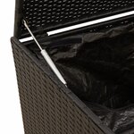 vidaXL Boîte de rangement de jardin et roues noir 190L résine tressée